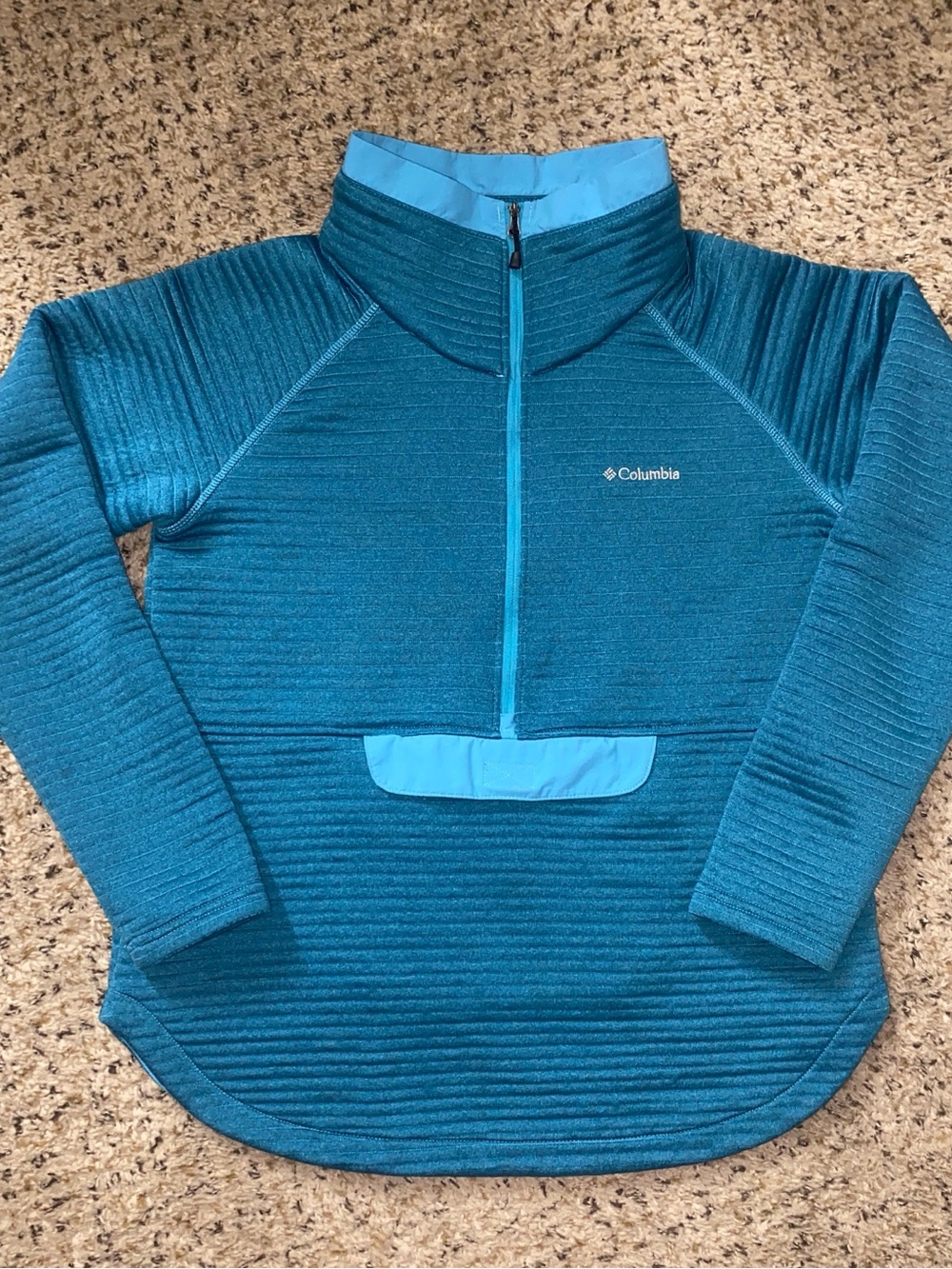 Columbia Women's Teal Half-Zip Ski Fleece Pullover - Picture 2 of 7